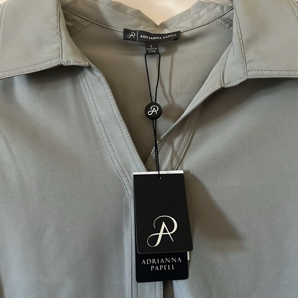 Adrianna Papell women’s green sleeveless button up blouse, size Large - Picture 3 of 3